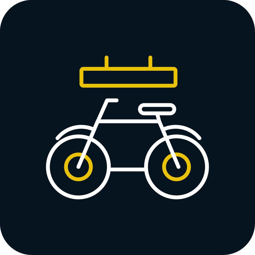 Bike Line Red Circle Icon vector