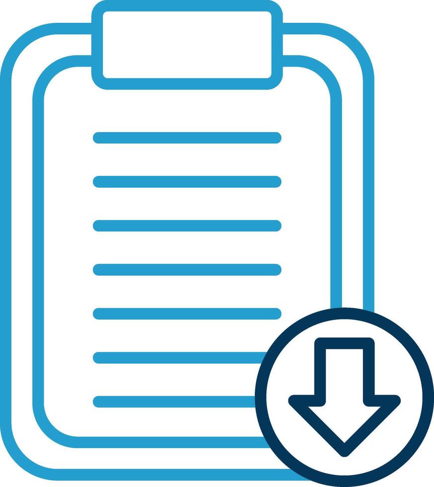 Notepad Line Blue Two Color Icon vector