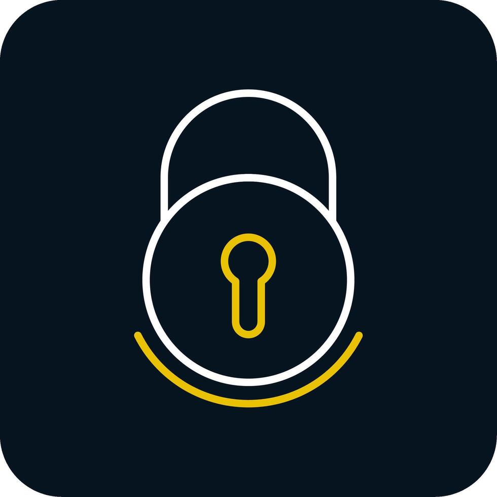 Lock Line Red Circle Icon vector