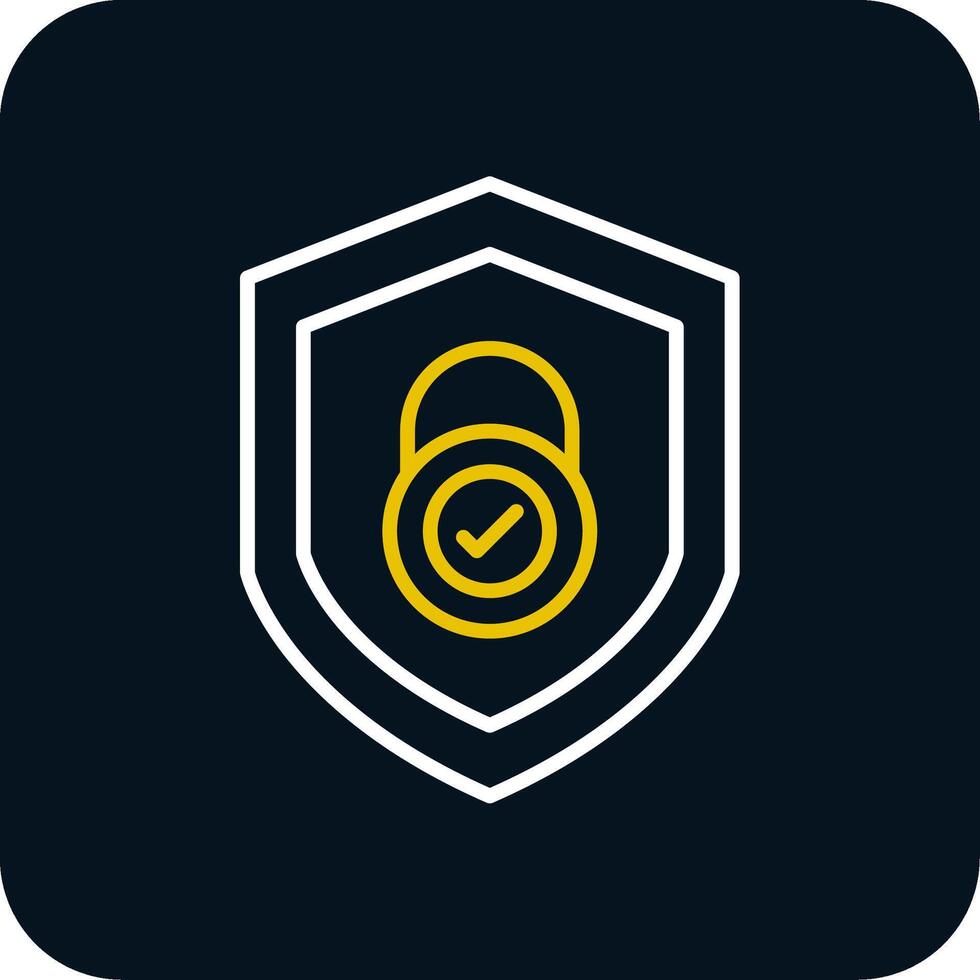 Security Check Line Red Circle Icon vector
