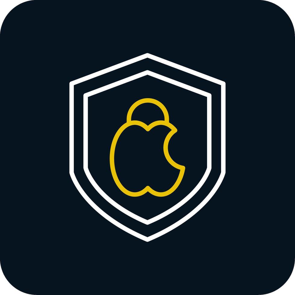Mac Security Line Red Circle Icon vector