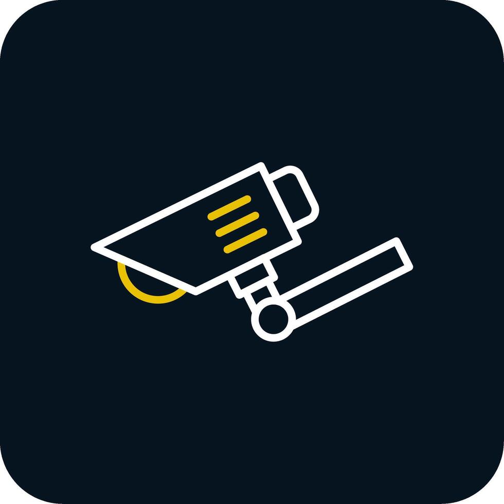 Security Cam Line Red Circle Icon vector