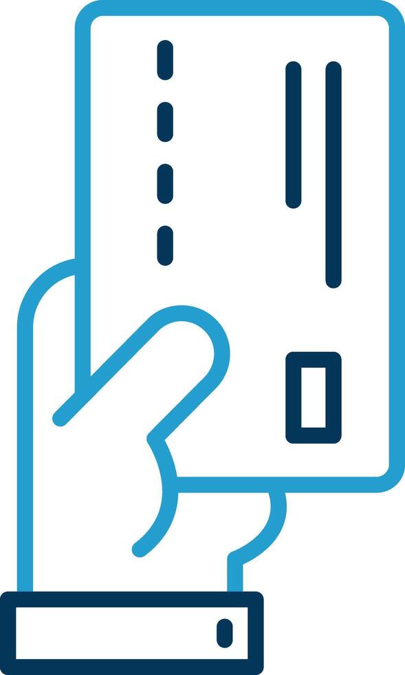 Payment Card Line Blue Two Color Icon vector