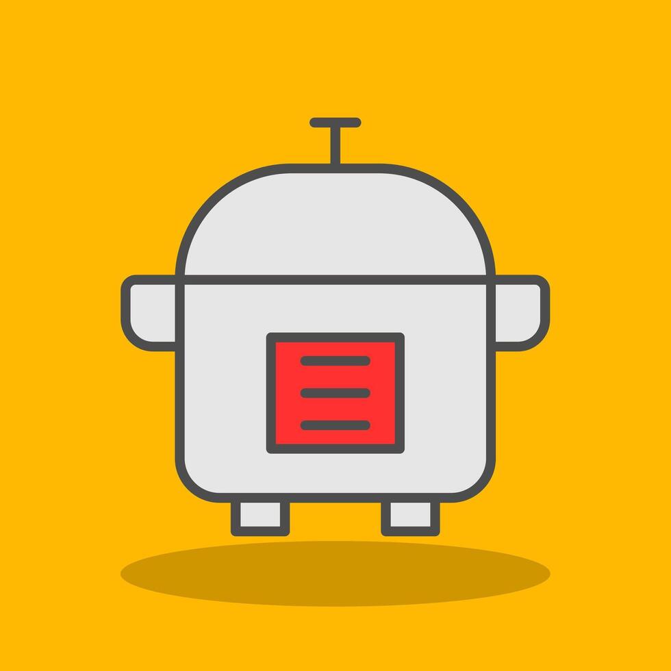 Rice Cooker Filled Shadow Icon vector