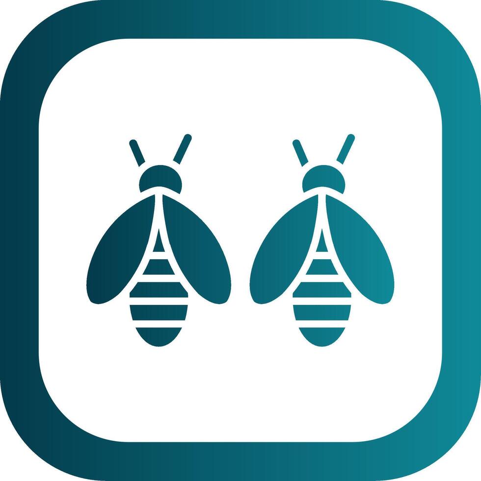 Bees Glyph Gradient Corner Icon vector