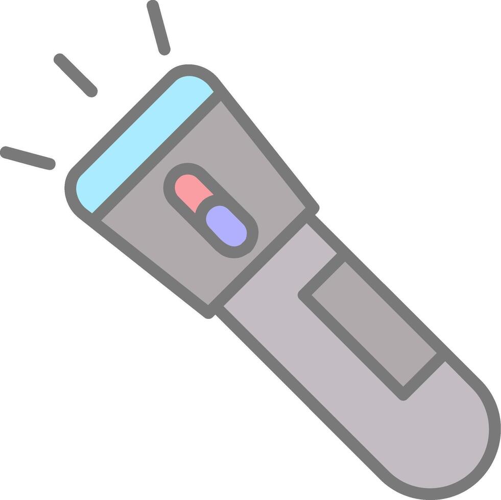 Torch Line Filled Light Icon vector