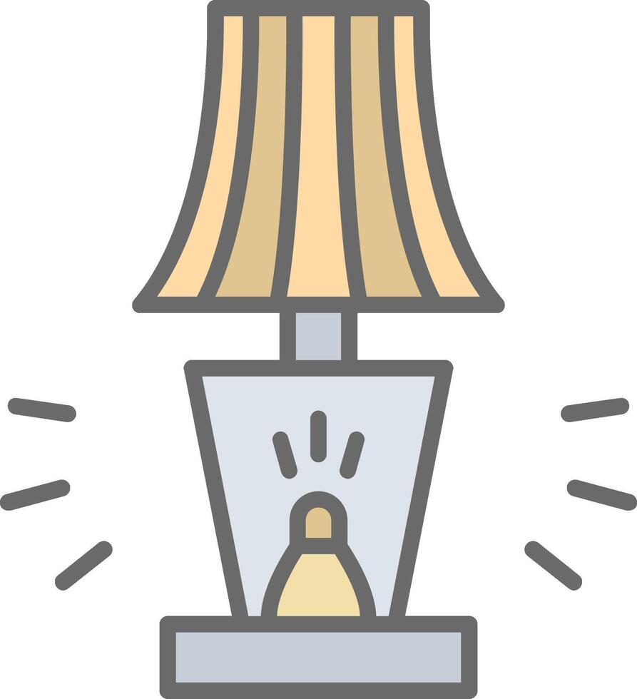 Lamp Line Filled Light Icon vector