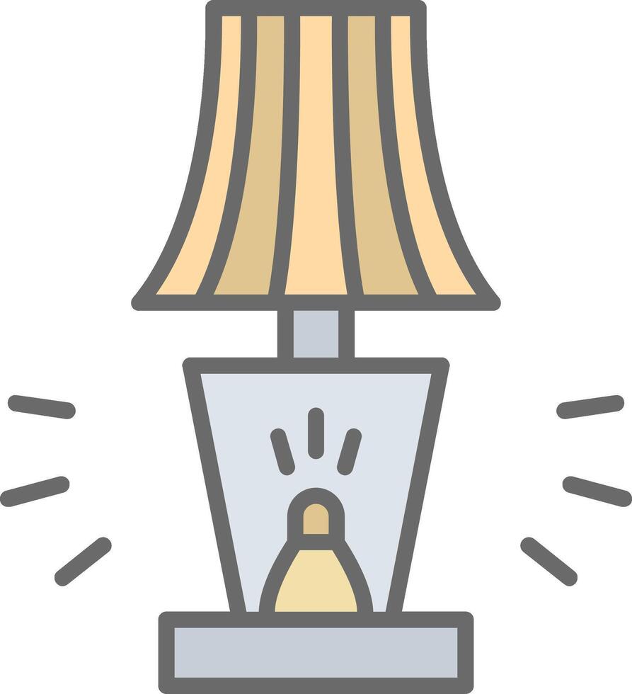 Lamp Line Filled Light Icon vector