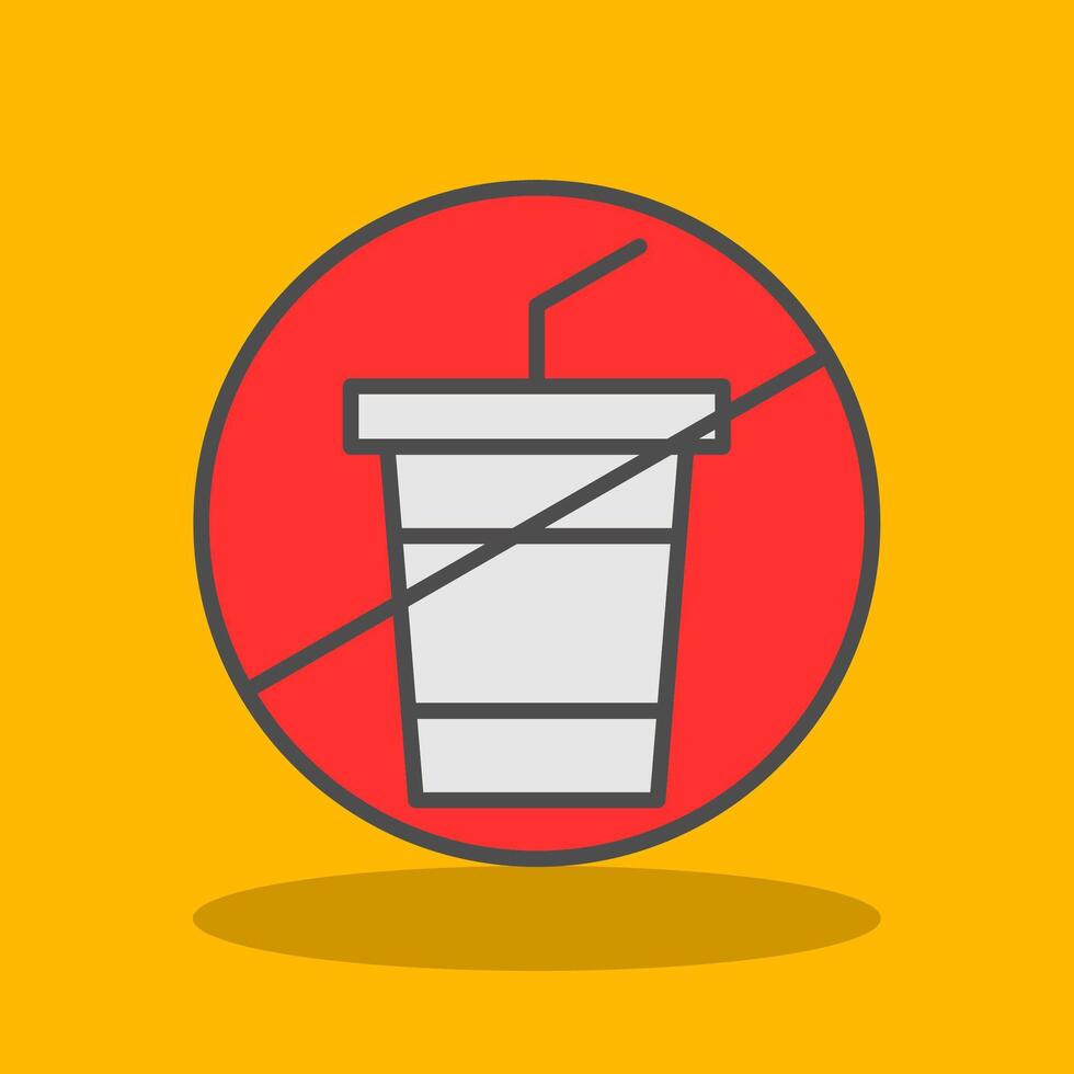 No Drink Filled Shadow Icon vector