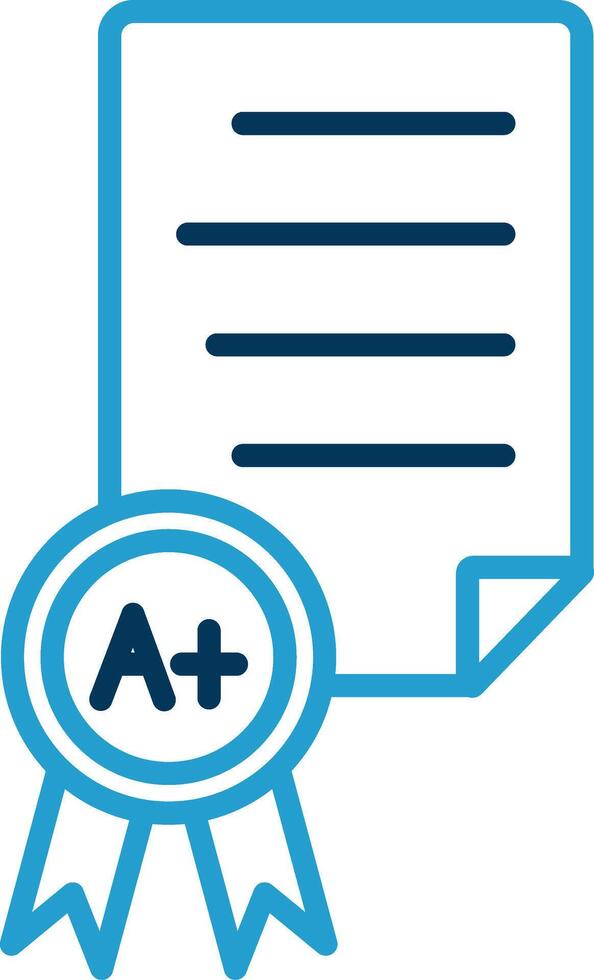 Diploma Line Blue Two Color Icon vector