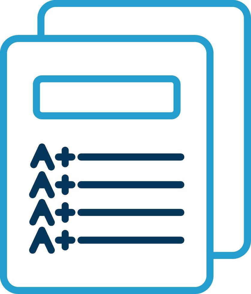 Report Card Line Blue Two Color Icon vector