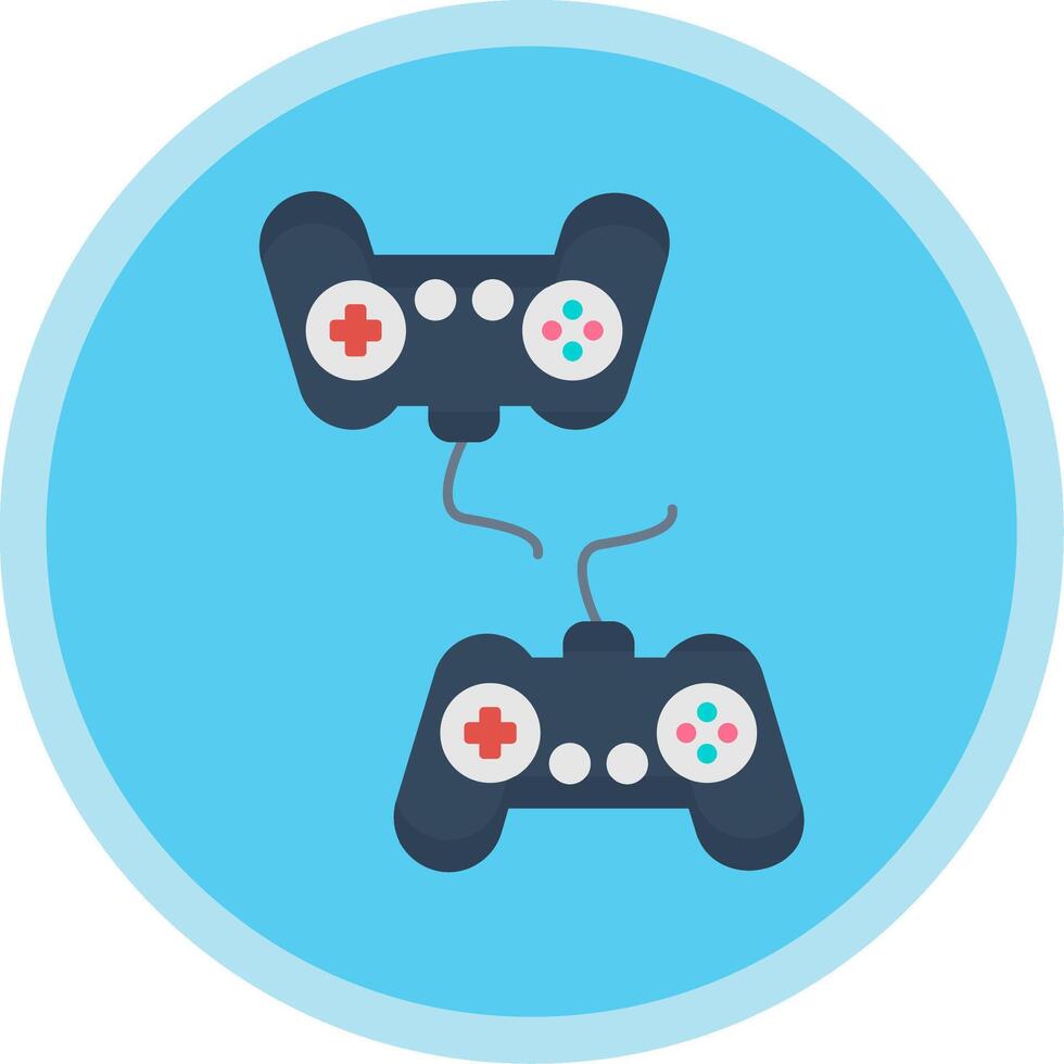 Player Versus Player Flat Multi Circle Icon vector