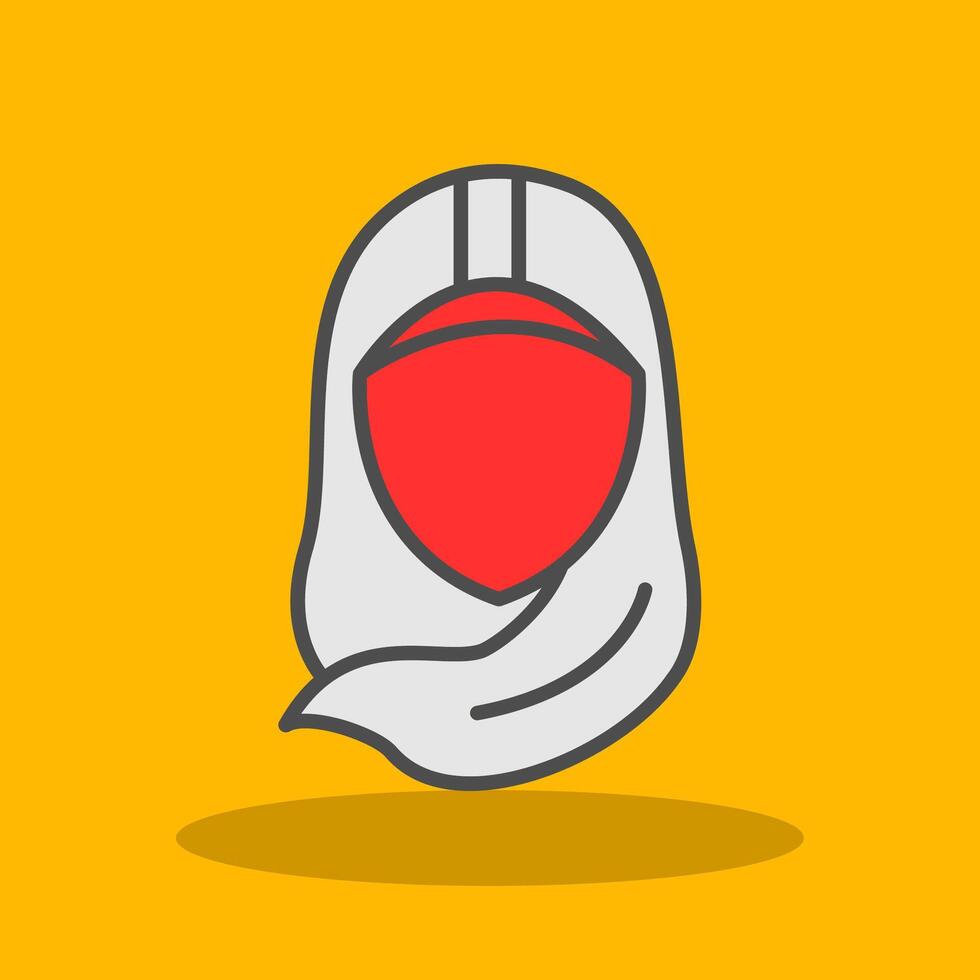Hijab Filled Shadow Icon vector