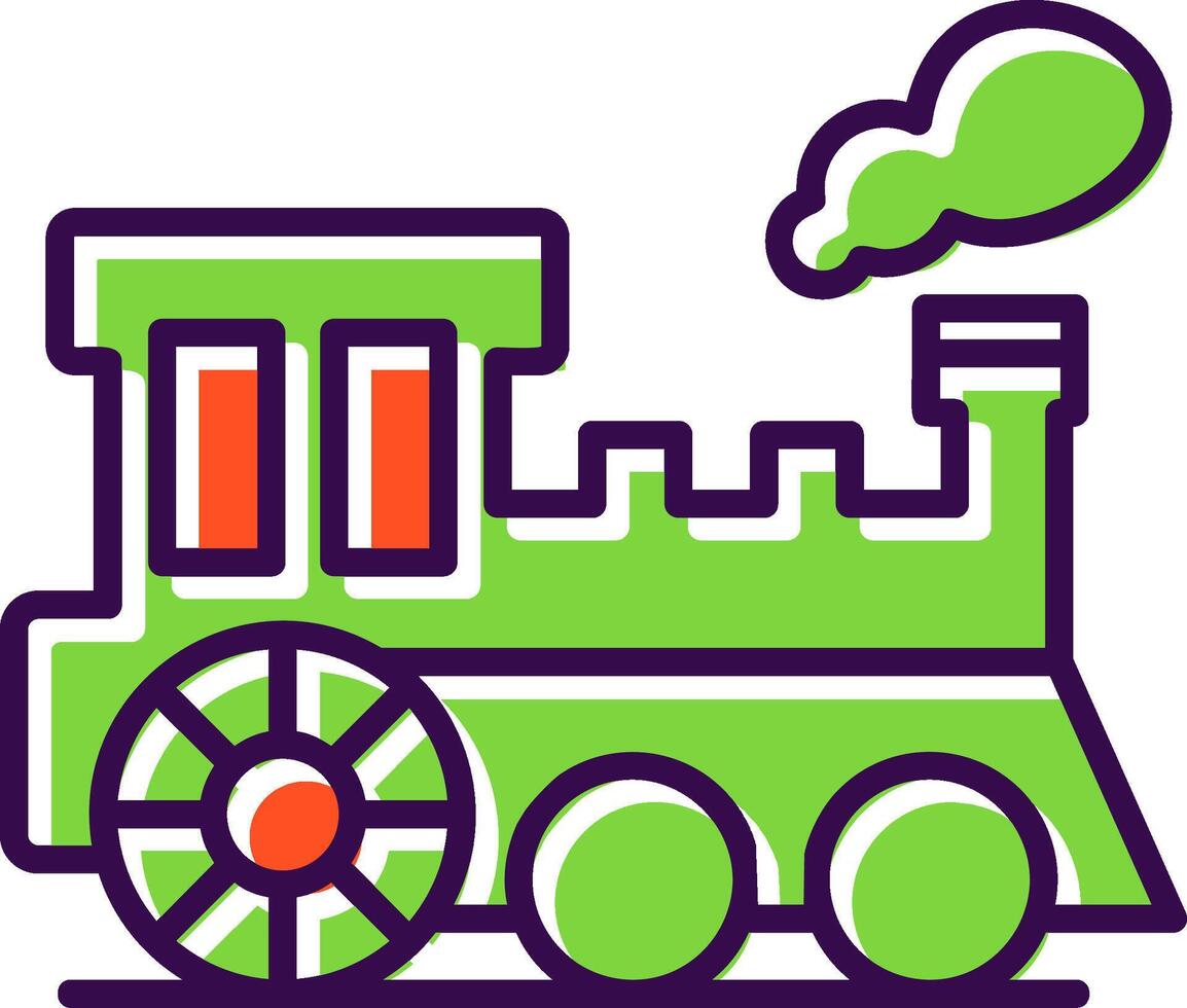Steam Train filled Design Icon vector