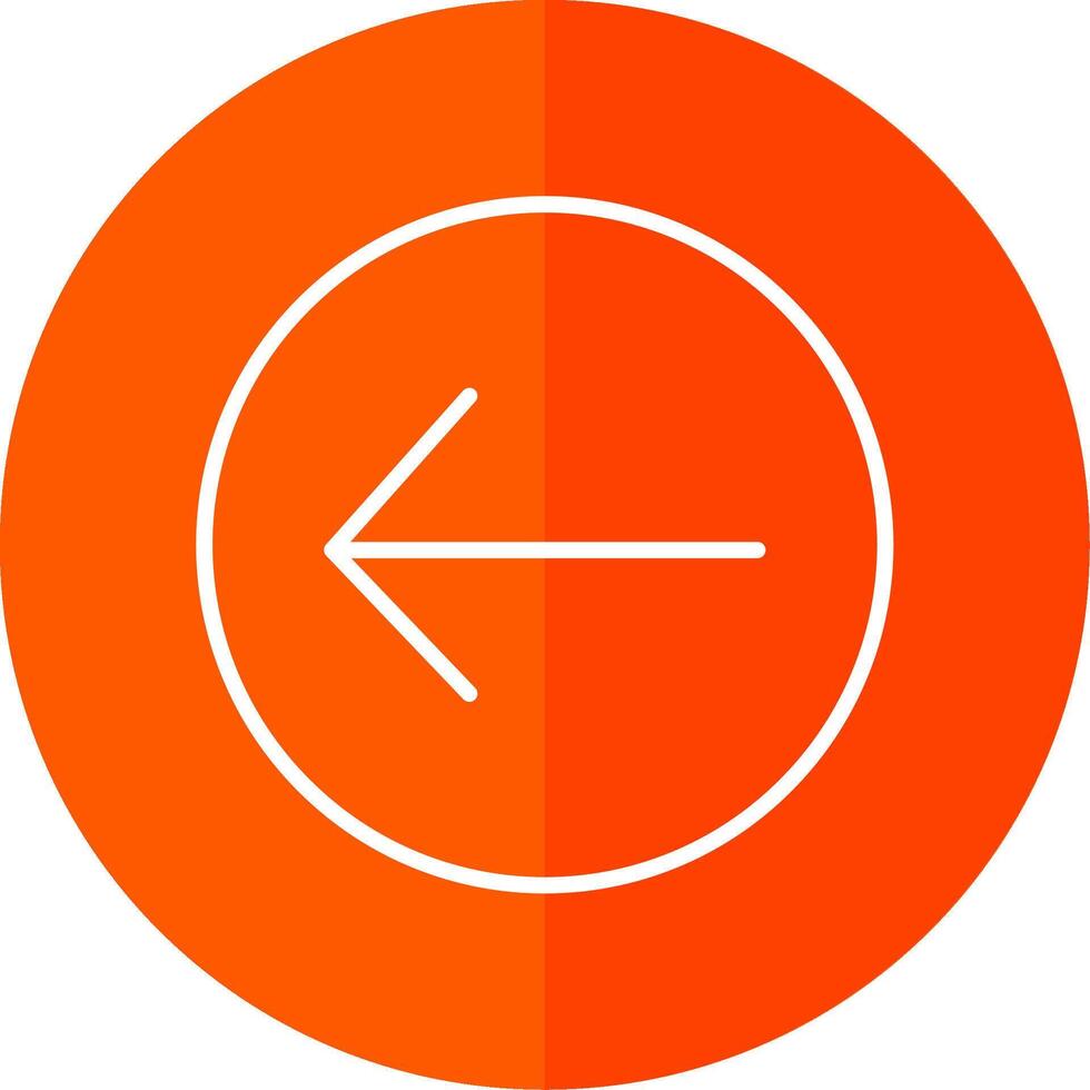 Left Arrow Line Red Circle Icon vector