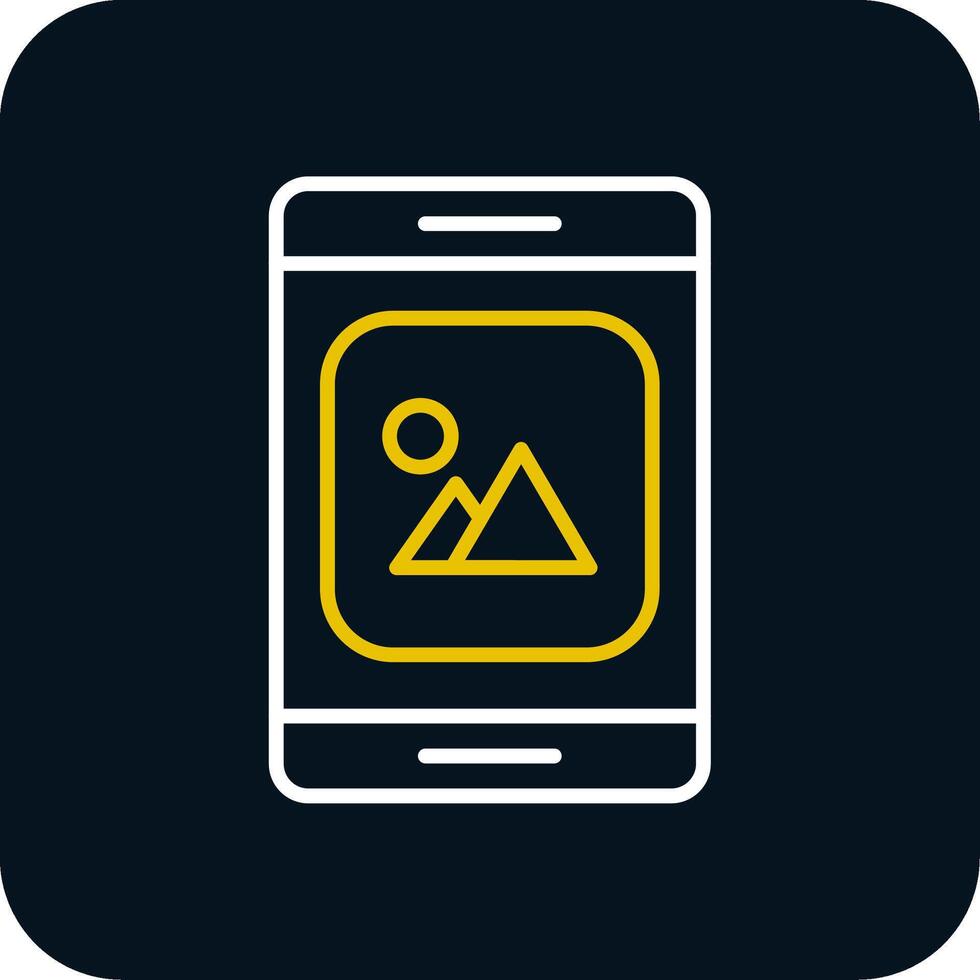 Mobile App Line Red Circle Icon vector