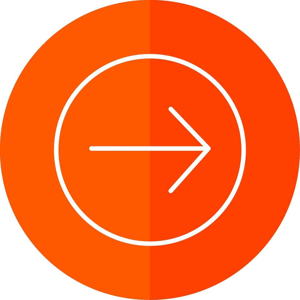 Right Arrow Line Red Circle Icon vector