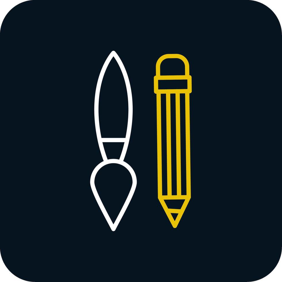 Writing Tool Line Red Circle Icon vector