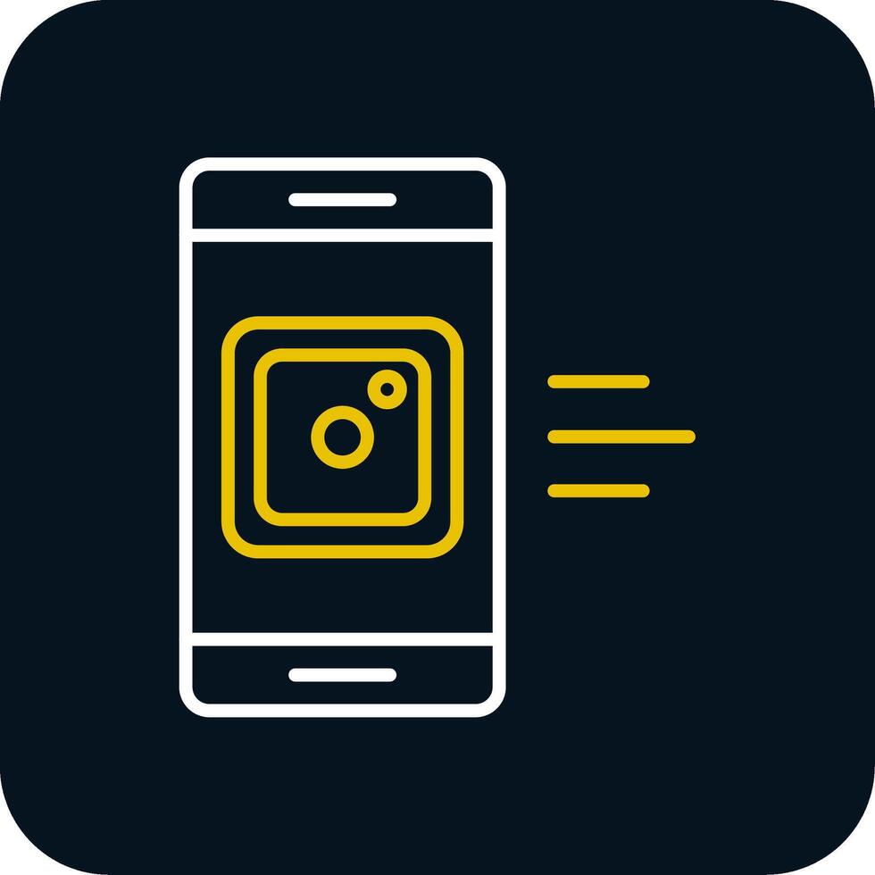 Mobile App Line Red Circle Icon vector