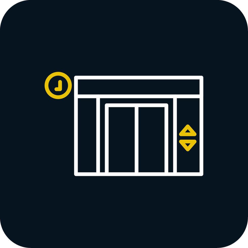 Elevator Line Red Circle Icon vector