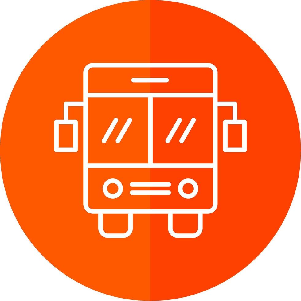 Bus Line Red Circle Icon vector