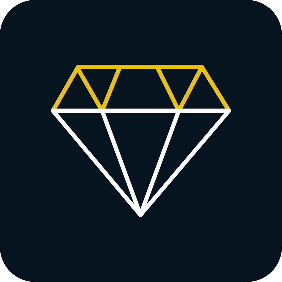 Diamond Line Red Circle Icon vector