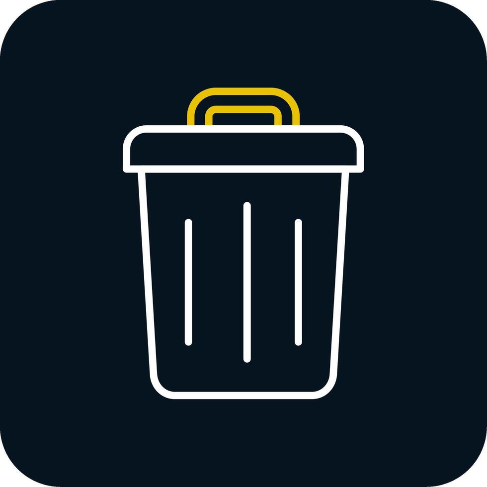 Trash Line Red Circle Icon vector