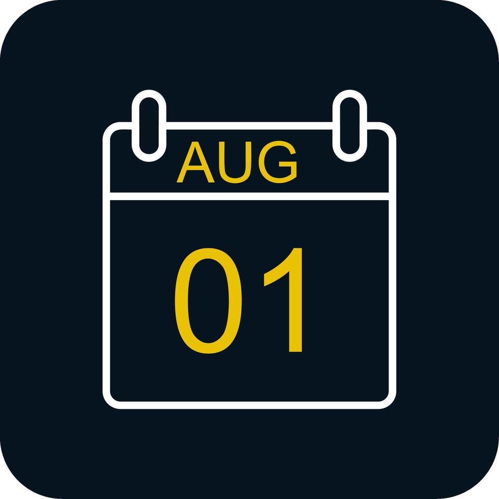 August Line Red Circle Icon vector