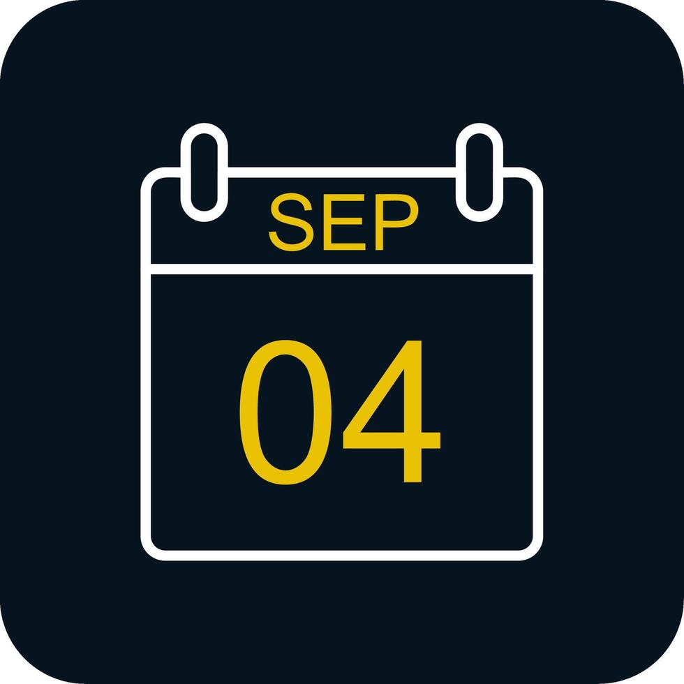 September Line Red Circle Icon vector