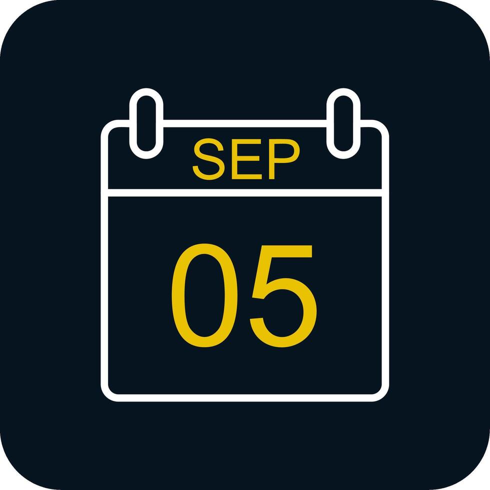 September Line Red Circle Icon vector