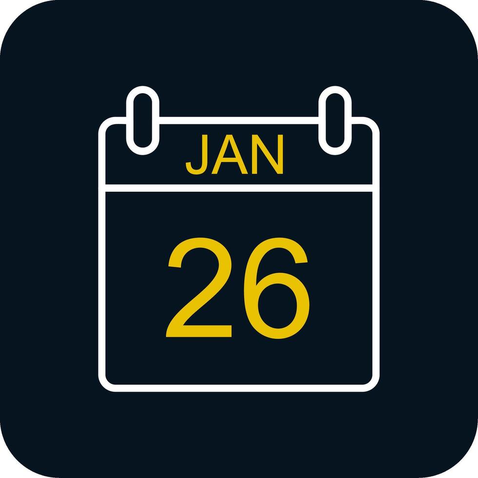 January Line Red Circle Icon vector