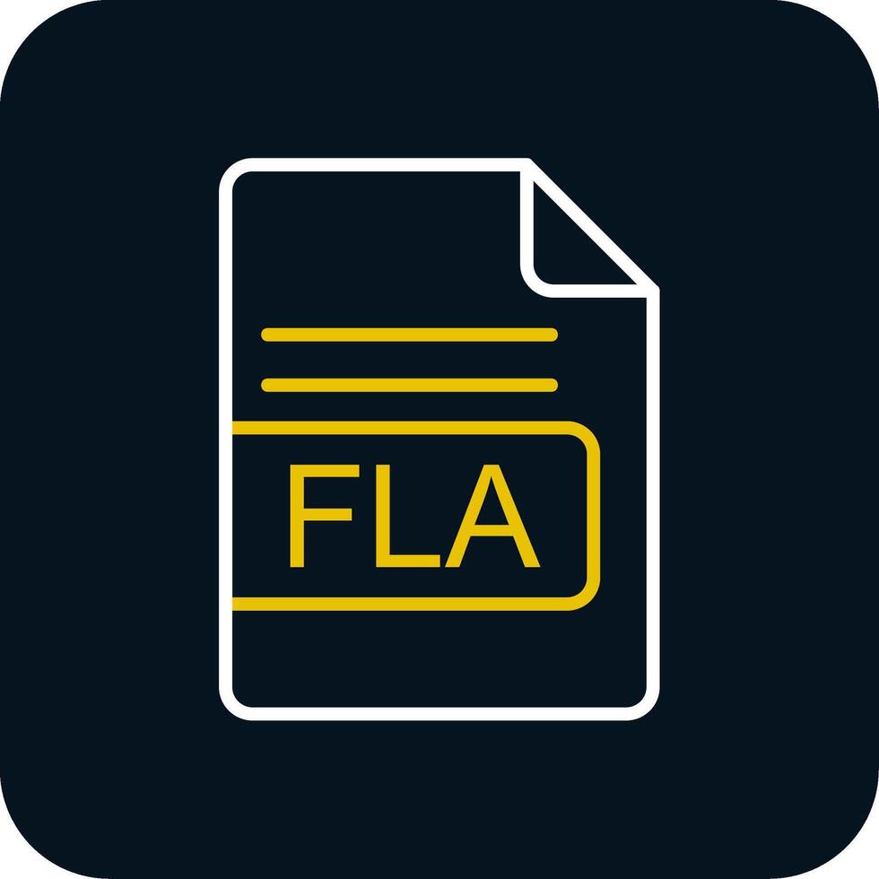 FLA File Format Line Red Circle Icon vector