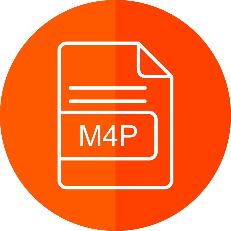 M4P File Format Line Red Circle Icon vector