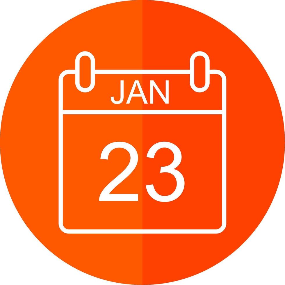 January Line Red Circle Icon vector