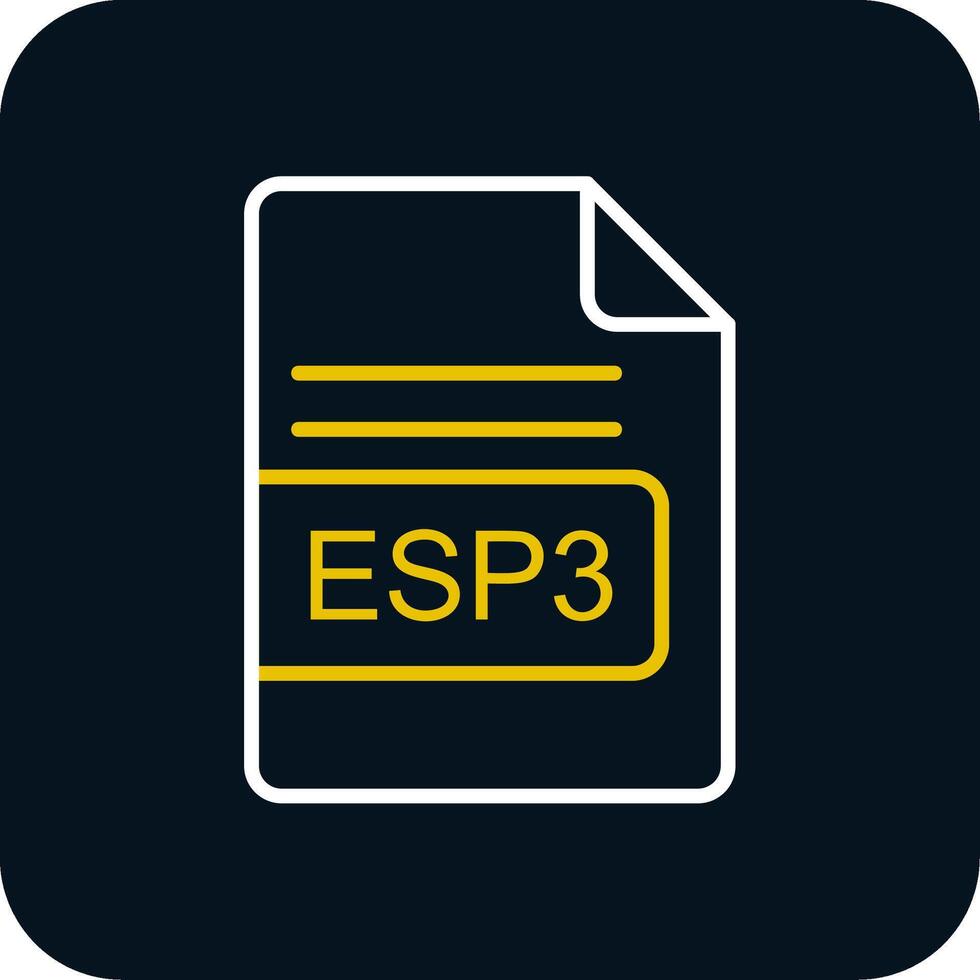 ESP3 File Format Line Red Circle Icon vector