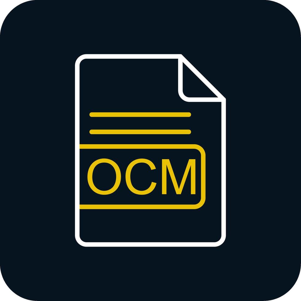OCM File Format Line Red Circle Icon vector