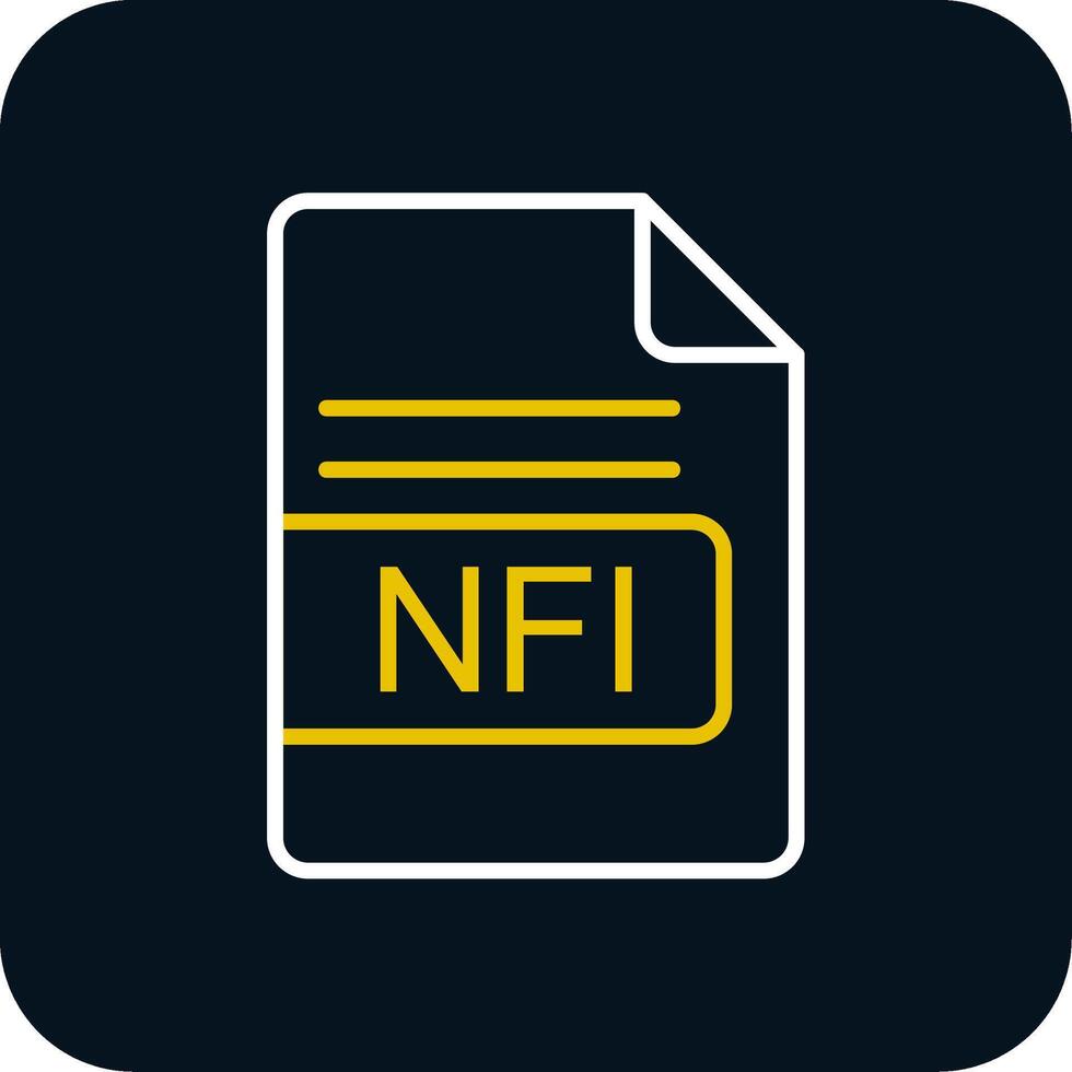 NFI File Format Line Red Circle Icon vector