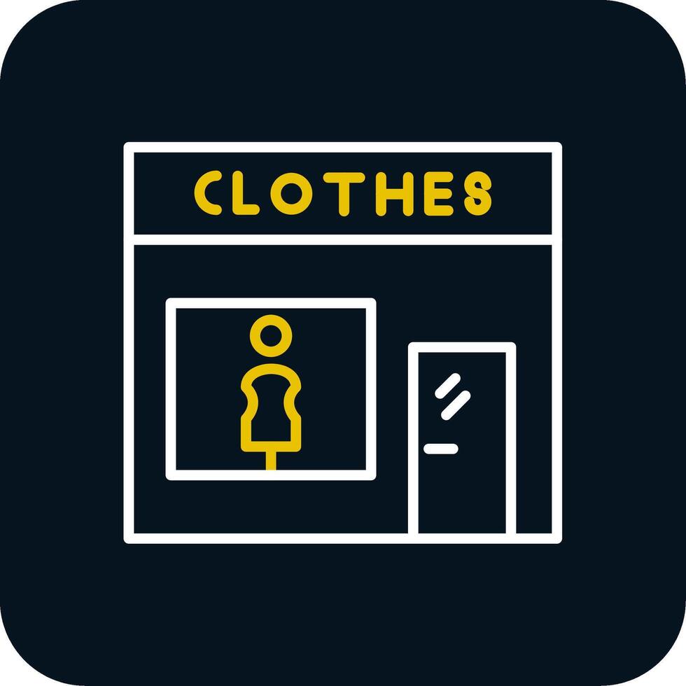 Fashion store Line Yellow White Icon vector