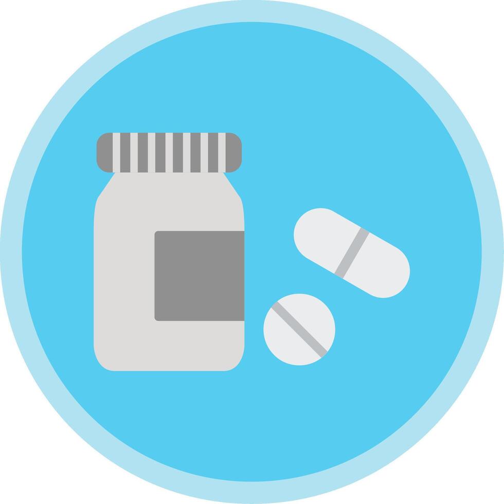 Pills Bottle Flat Multi Circle Icon vector