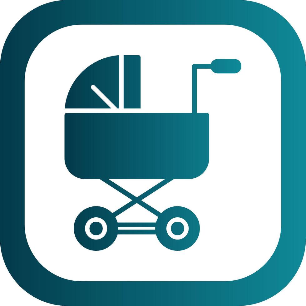 Baby Stroller Glyph Gradient Corner Icon vector