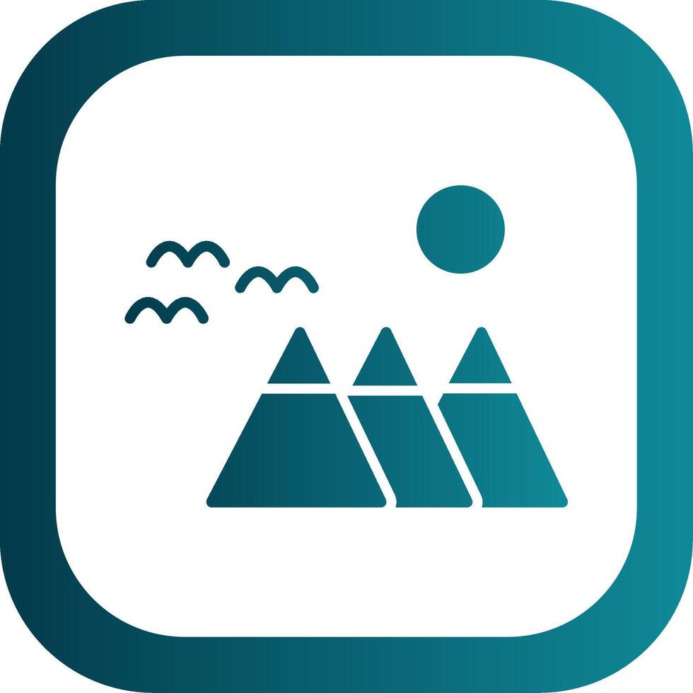 Mountain Glyph Gradient Corner Icon vector