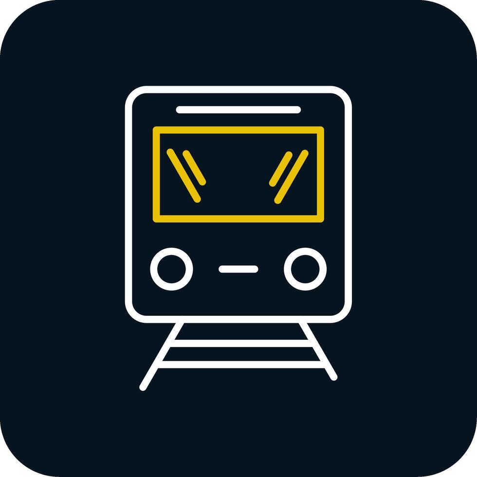 Train Line Yellow White Icon vector