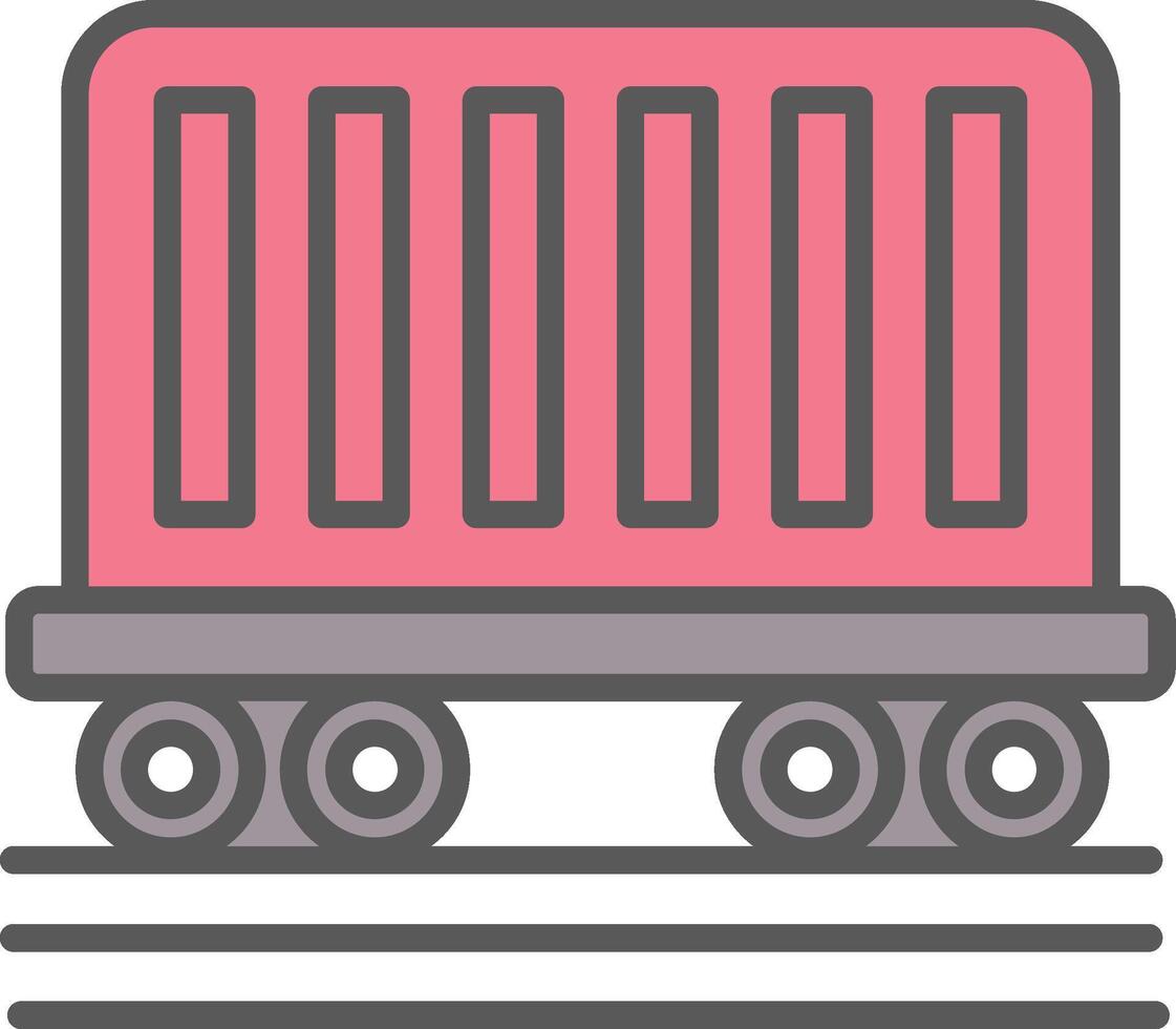Train Container Line Filled Light Icon vector