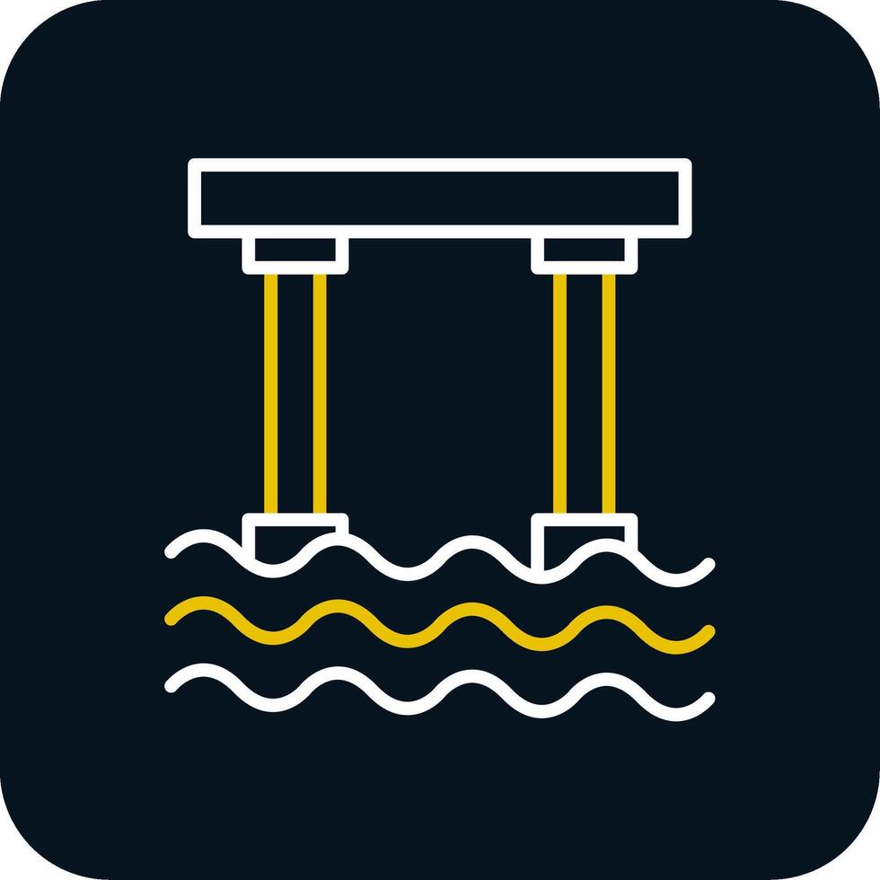Bridge Line Red Circle Icon vector