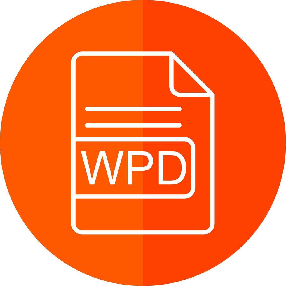 WPD File Format Line Red Circle Icon vector
