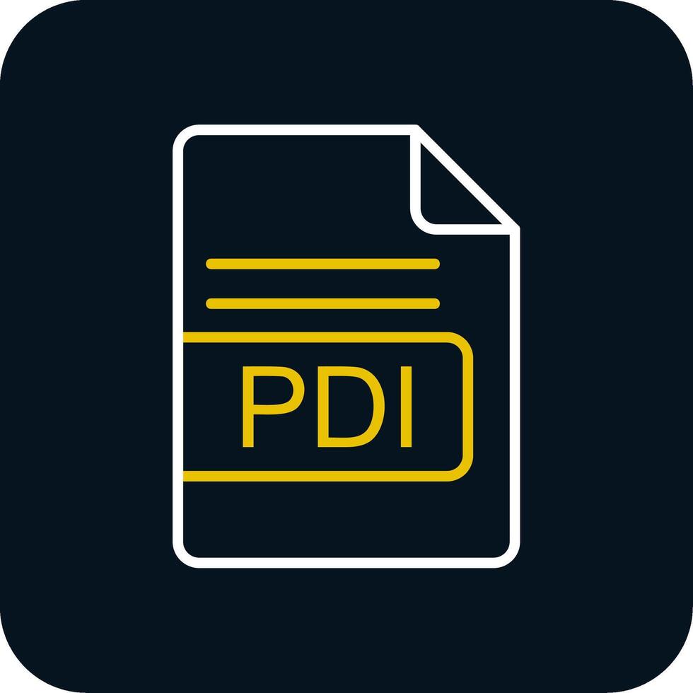 PDI File Format Line Red Circle Icon vector