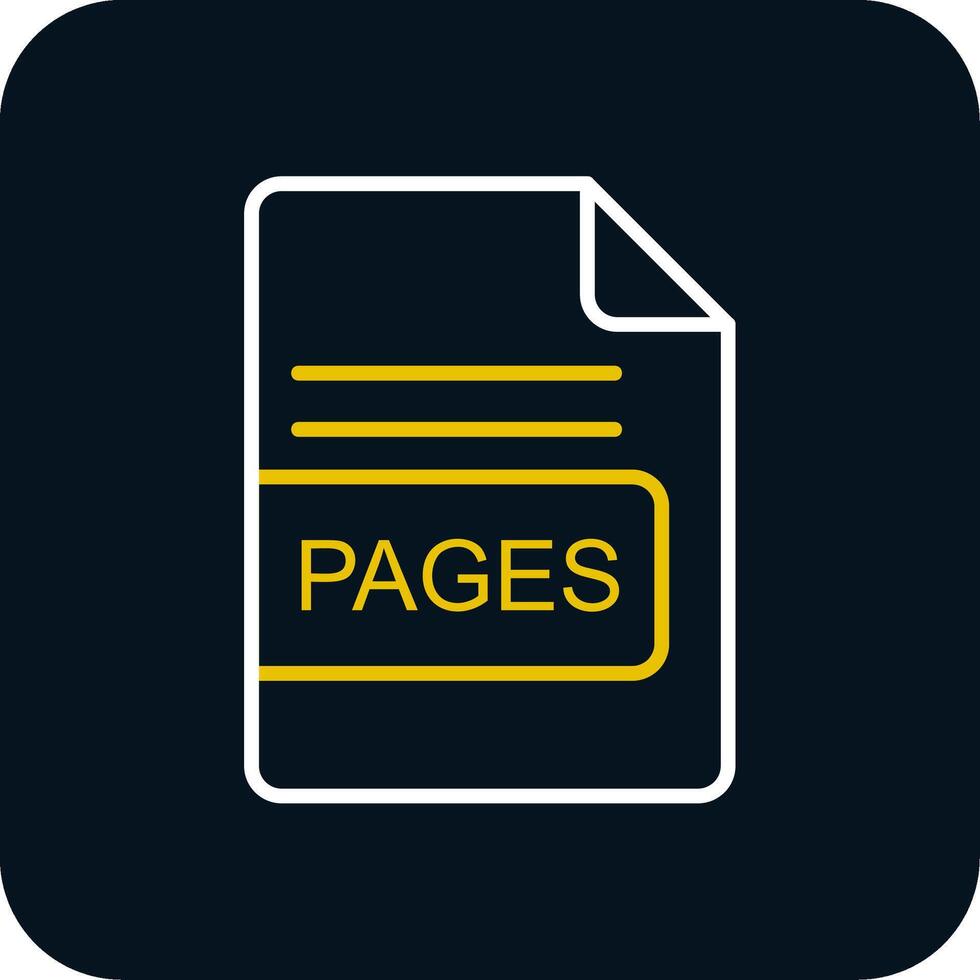 PAGES File Format Line Red Circle Icon vector