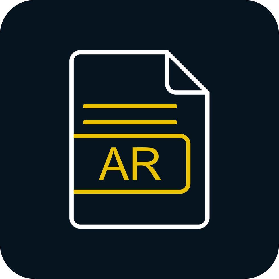 AR File Format Line Red Circle Icon vector