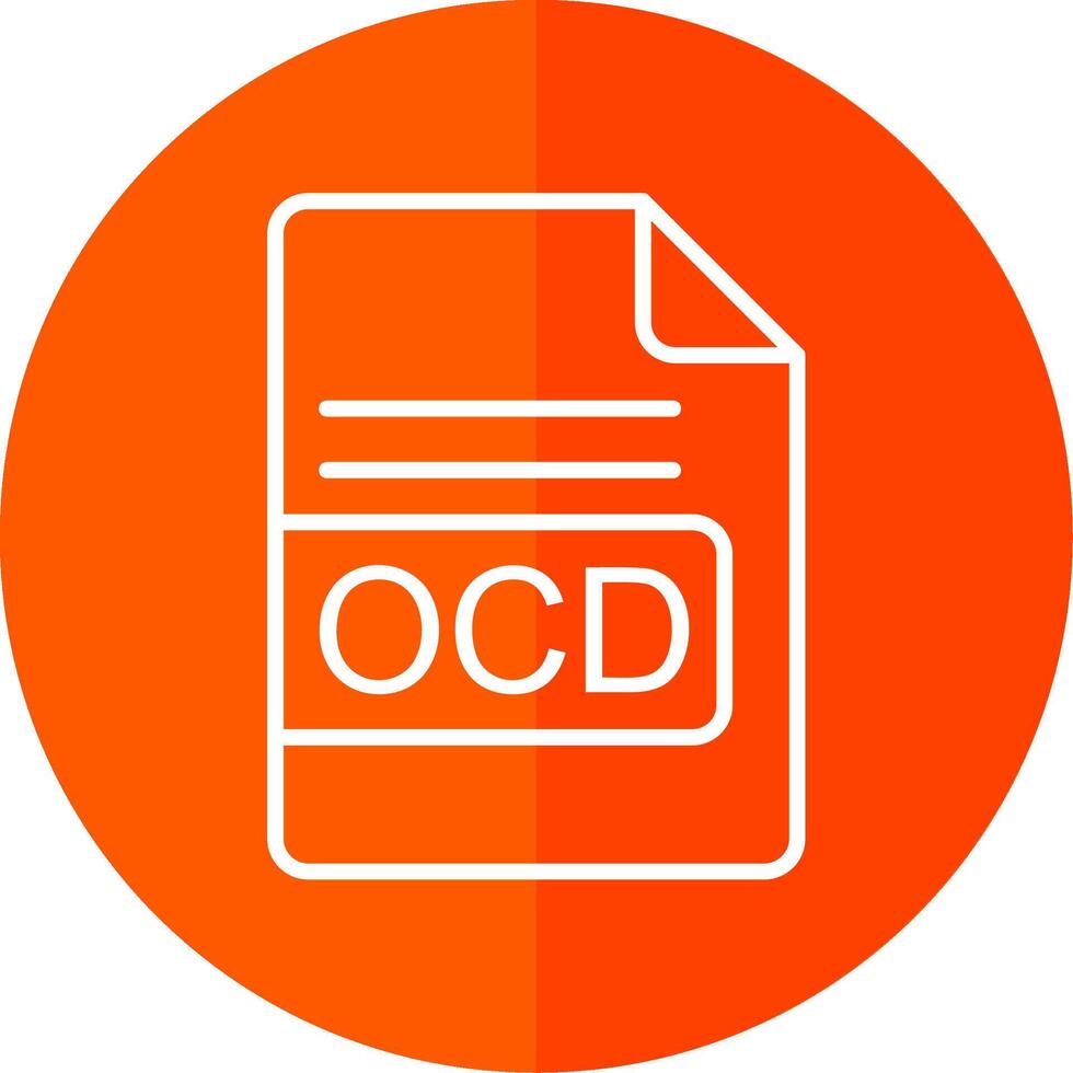 OCD File Format Line Red Circle Icon vector