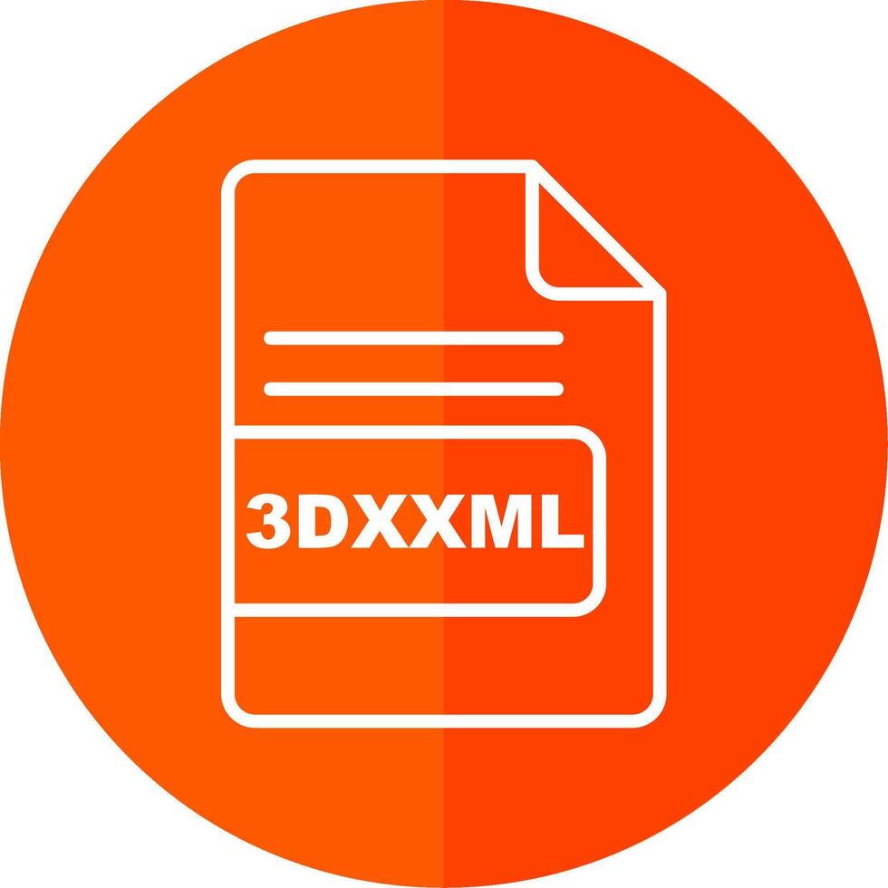 3DXXML File Format Line Red Circle Icon vector